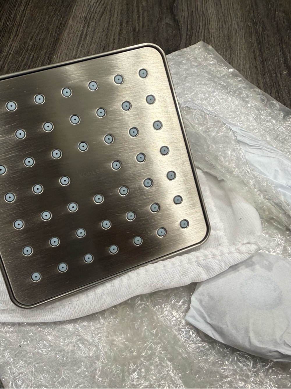 Kohler Brushed Stainless Square Rain Shower Head - Stainless Steel Finish